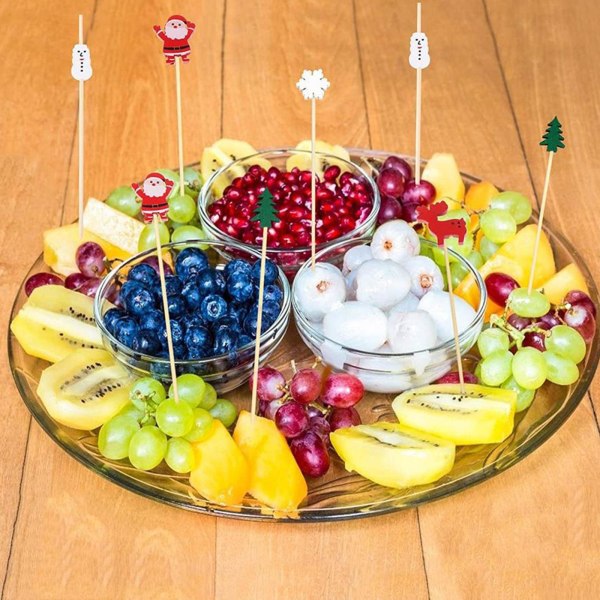 100 st jul-tandpetare Matpinnar Dessertbuffé Fruktsallad