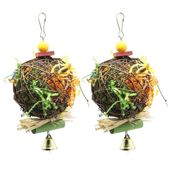 2 pieces of bird chewing toy foraging chopper toy parrot cage