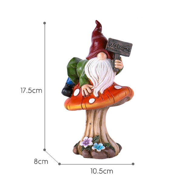 Sjov Havegnom Sæt af 2 17cm Havegnom Figurer Liggende på