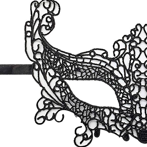 Sexig Svart Spetsmask för Maskerad Halloweenfest Pro DXGHC