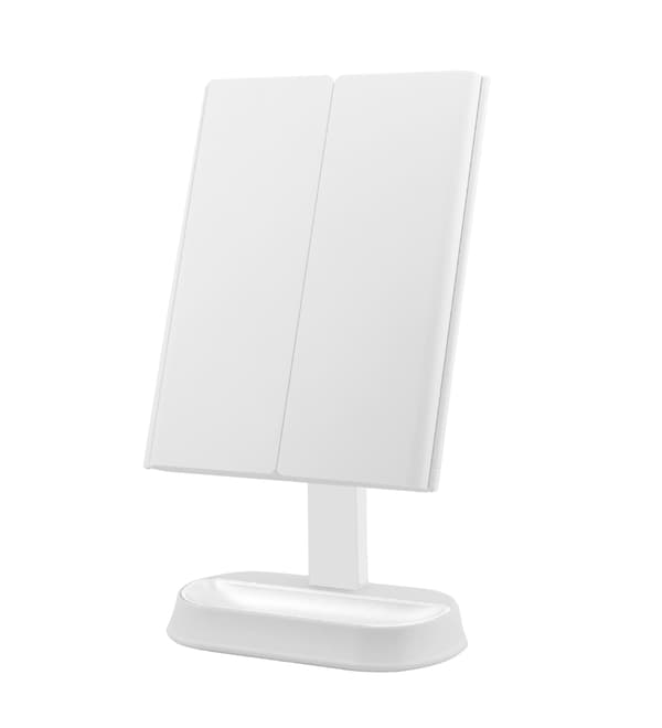 LED-sminkspegel med ljus, tre sidor, 22 lampor
