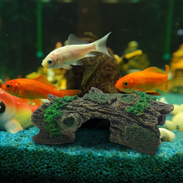 Akvarium Hullet Trestamme, Liten Kunstig Polyresin Drivved