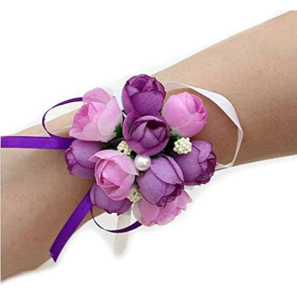 4 stk. Håndleddsblomster Håndleddscorsage Håndblomst for Brud Brudesvenninne