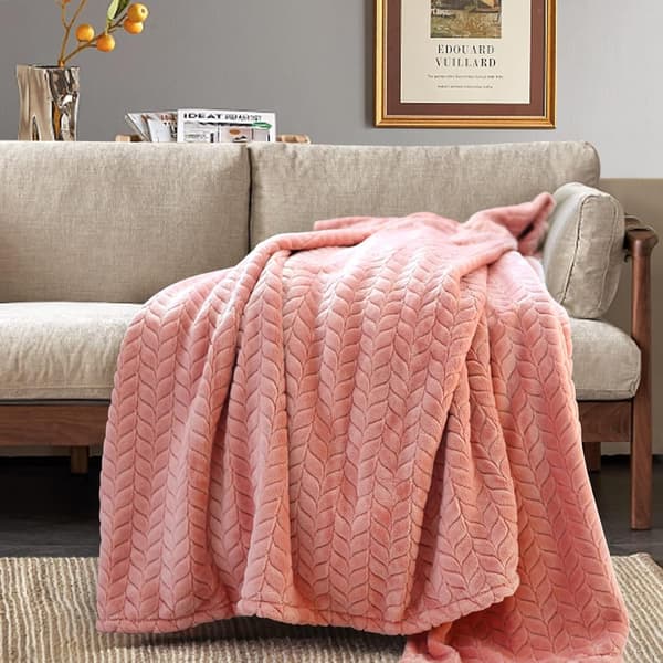 Fleecefilt, (50\"×70\", Rosa) Super Mjuk Flanell Mysig