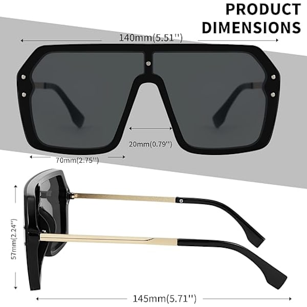 Vision Oversized Siamese Solbriller til Kvinder Mænd F DXGHC