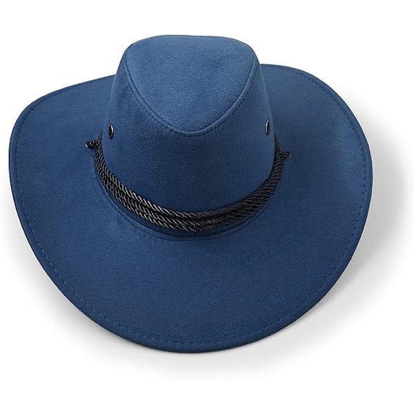 Cowboyhat, Filt Falsk Læder Solhat, Ruskind Rejsehat, Western