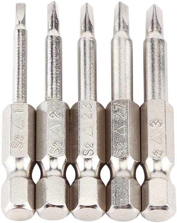 5-pack 50mm 1/4\" Magnetiska Skruvmejselbits Hex Skaft Triangel H