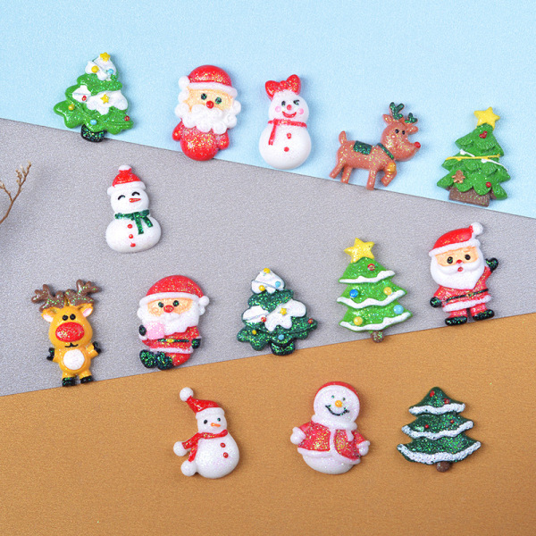 18 stycken julkådatillbehör Santa Claus snögubbe gör det själv