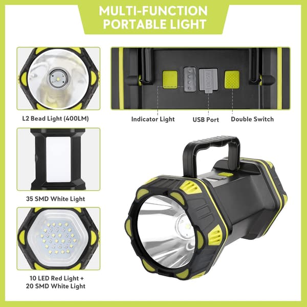 Laddningsbar LED Campinglykta, Multifunktionell Campinglampa, 480