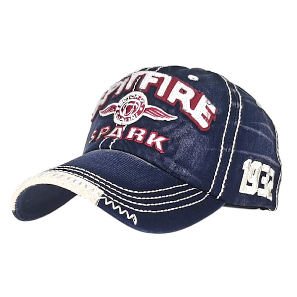 Slidt Baseball Cap til Mænd Vintage Trucker Hat Mænd Bomuld Broderet Snapback Casual Baseball Cap Unisex（Navy）
