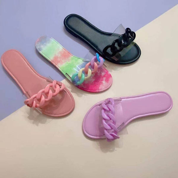 1-pack Iridescent Candy Modetofflor Dam Sandaler (Färg