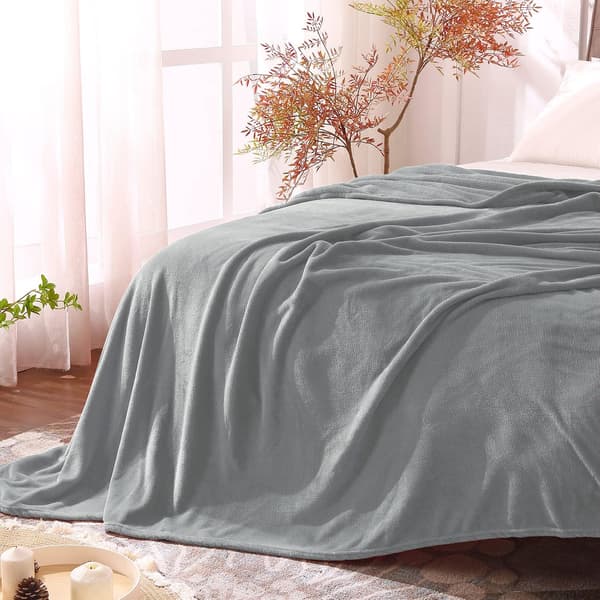 Fleece-teppe Twin Størrelse Grå 59\"x78\" Kastteppe for Sofa &