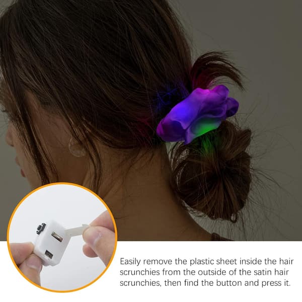 9 stk. LED-lys Hår Elastikker Satin Elastiske Bånd Snore -