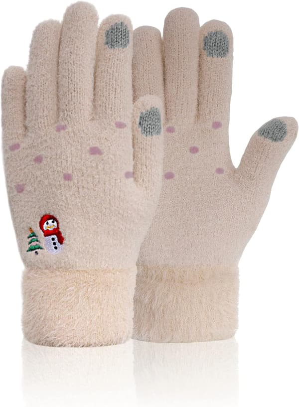 Dame Termiske Handsker - Dame Handsker Vinter, Strikket Varme Handsker
