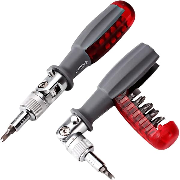 Ratschmejsel med Magnetisk Multibit, 10 i 1, Liten Fickformat