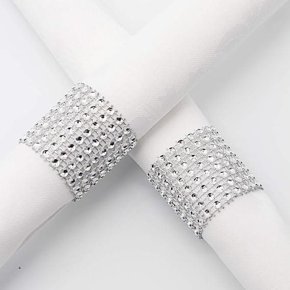 Serviettringer, Rhinestone Serviettringer Diamantpynt for Bryllup