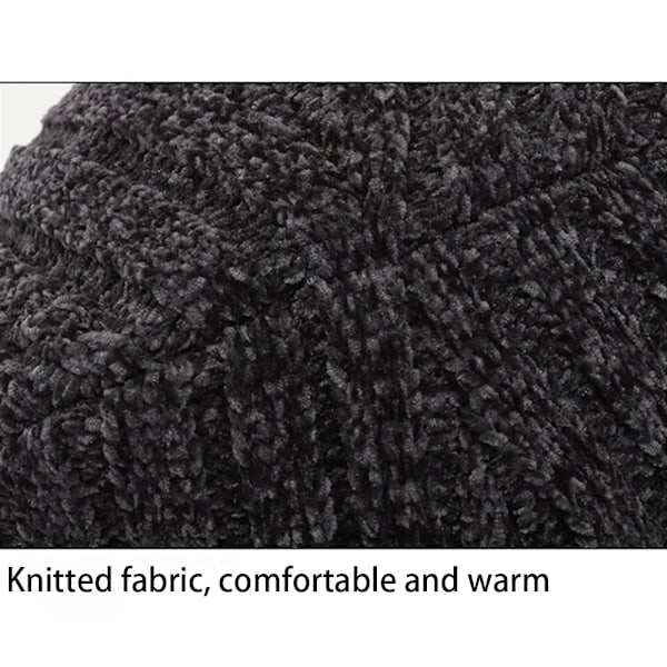 Mænds Fint Ribbet Fleeceforet Termisk Vinterstrikket Beanie Hat, B
