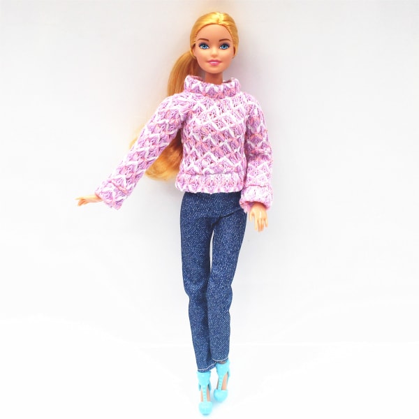 8-delars Barbie-modekläder, klänning, byxor, hängslen, överdel