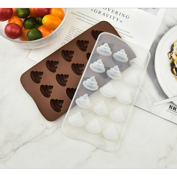 15-rums Poop Silikon Chokoladeform Bage-Isbakke Drop