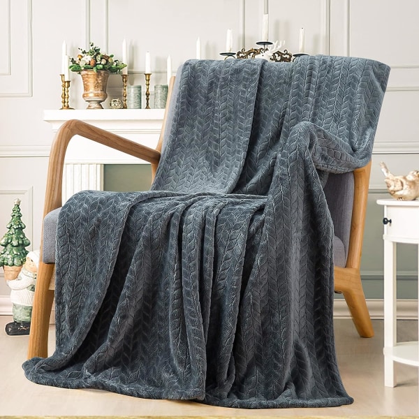 Fleecepledd, (50"×70", grå) Supermyk flanell Cozy Bla