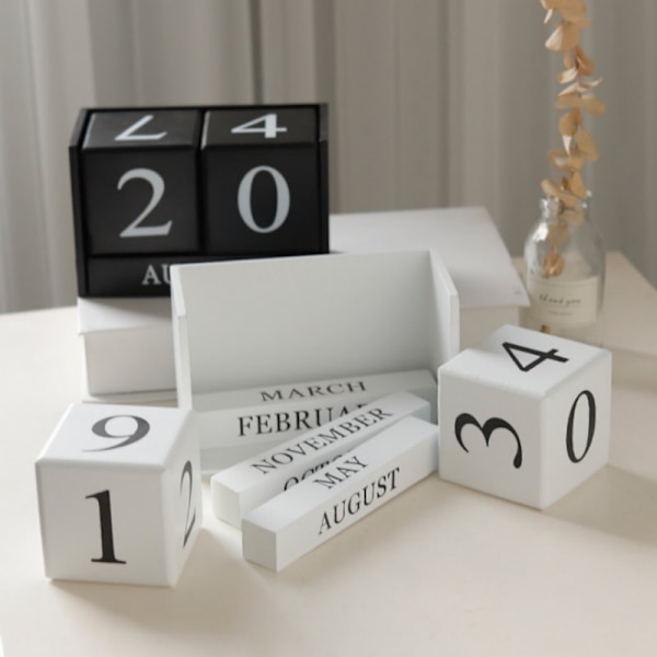 Enkel och modern träskrivbords kalender, permanent daglig block Ca