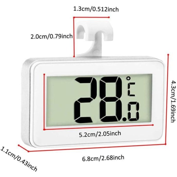 3X Køleskabs Termometer Digital Termometer Fryser Termometer Ref