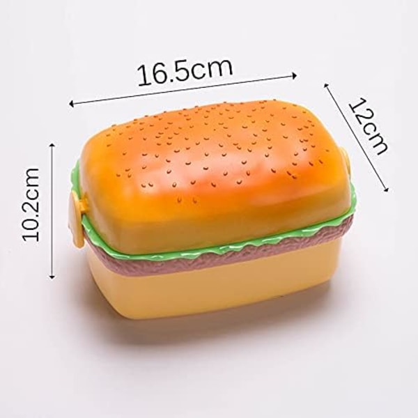 1 Styck Söt Rektangulär Hamburgare Lunchlåda för Studenter Mikrovågsugn Lunch B