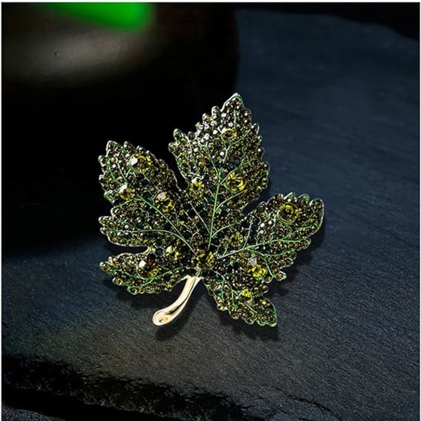 Premium Lövbroch med Strass för Kvinnor Kristallblad Brooch