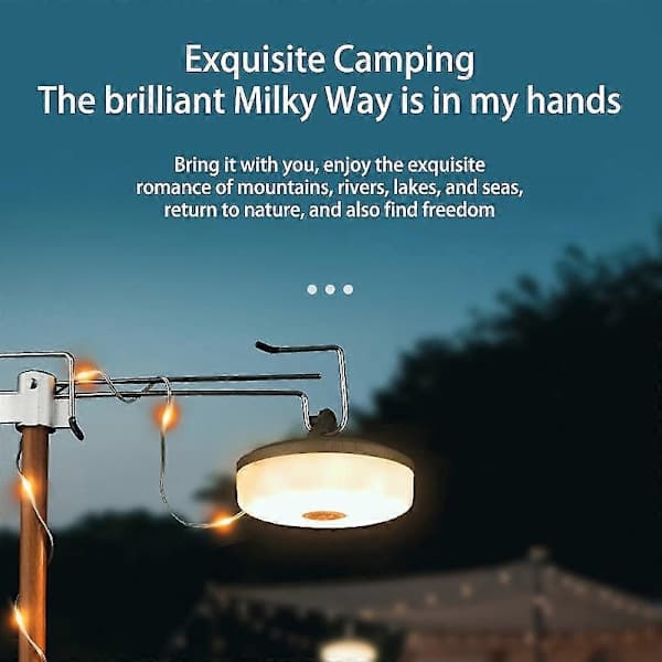 Camping String Light Rechargeable Outdoor Tent Rainbow Atmosphere String Lantern Waterproof Flashlight With Magnet Hook La,AB
