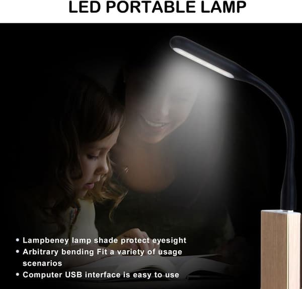 USB LED-lys til powerbank, strømbesparende natlys, bærbar