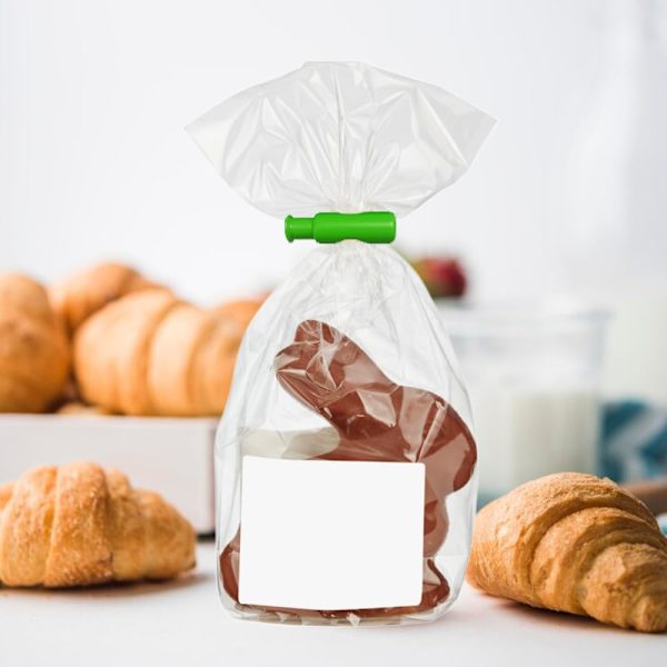 6 stk. poseklips, snackbrødklips, klem og lås brødposeklips til fødevareopbevaring, plastikposeklips, fødevareklips