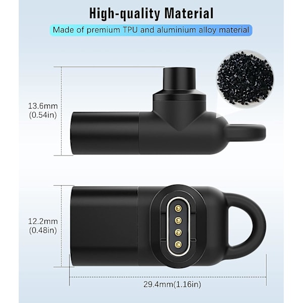USB-C til Garmin-adapter, 2-pakning, 90 graders Type-C ladekabel Co