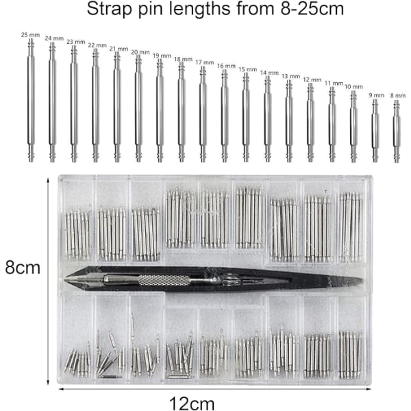 144 Stykker Ur Fjærstenger, Urremme Pins, 8-25mm Urrem