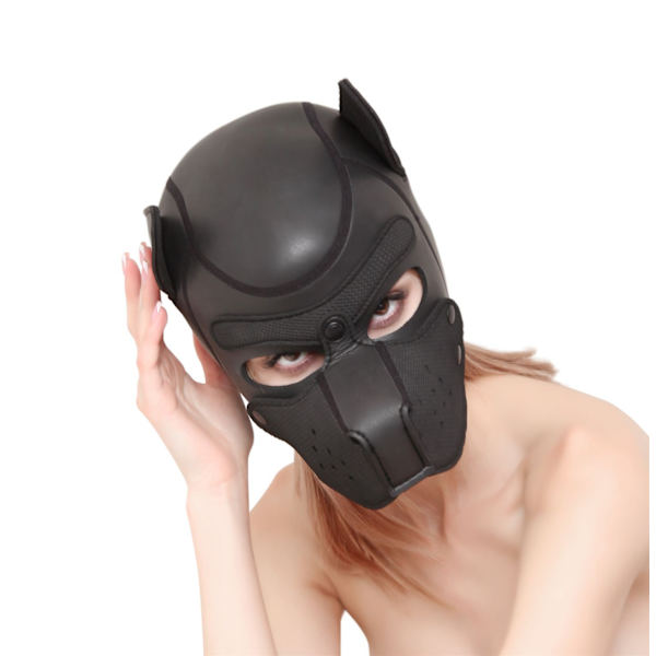 Rolleleg-Rød Hundemaske Rolleleg Fuld Hoved Med Maske (sort