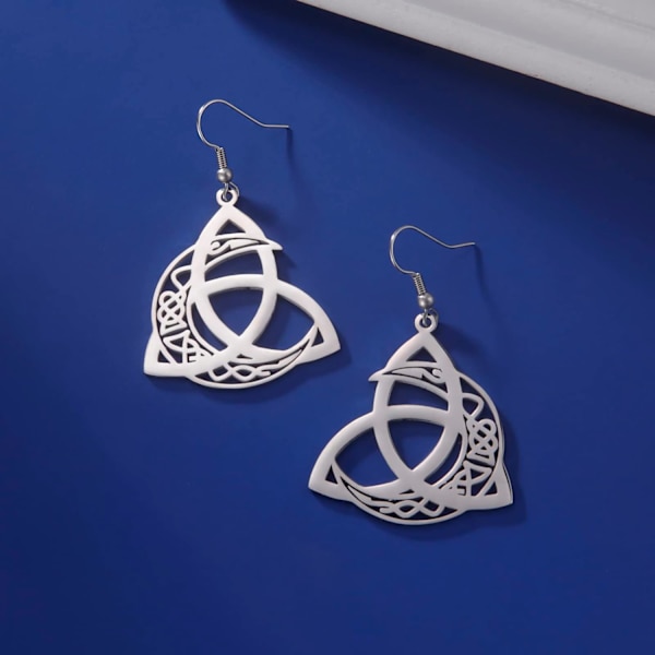 Keltiska Trinity Knot Örhängen för Kvinnor och Flickor Keltisk Knot Halvmåne