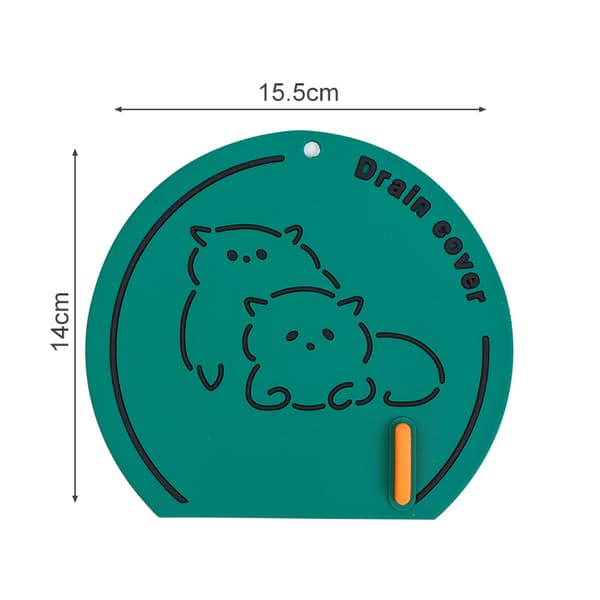 （Grön 3-pack）Cartoon Design Silikon Golvbrunnstäckning Tätning