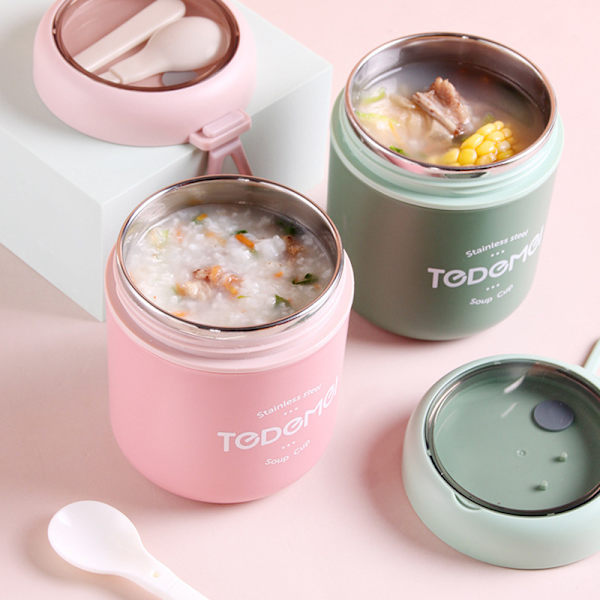 500ml Termoslunchbox i Rostfritt Stål med Sked för Barn Chi