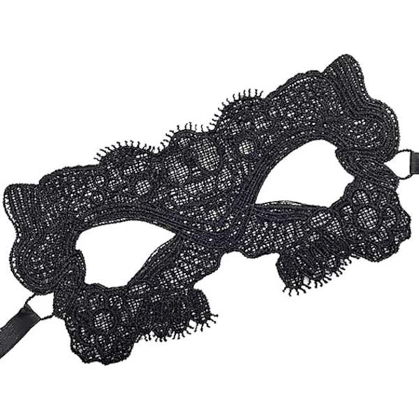 Sexy Sort Maske i Sort Blonder til Maskerade Halloween Fest Pro DXGHC