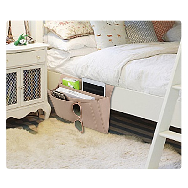Sengside Felt Opbevaringspose Med Lommer Seng Sofa Skrivebord Hængende Organiser