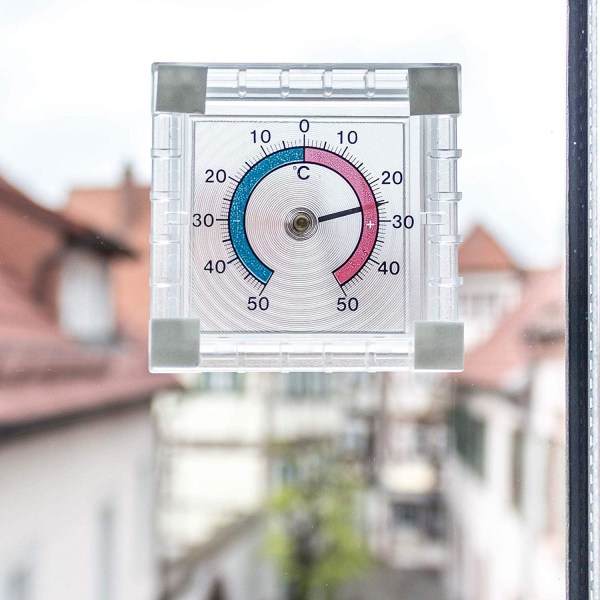 Bimetallisk fönstertermometer - Utomhus - Klistertermometer - Analog visning
