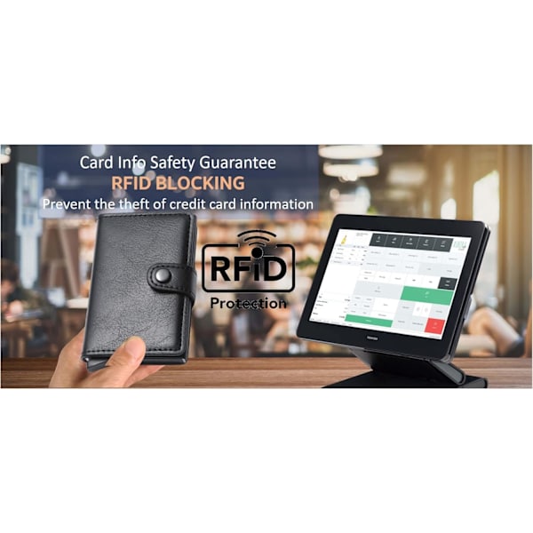 Smal plånbok för män med pengaclip, Pop Up-plånbok RFID-blockerande aluminium automatisk kreditkortshållare fodral minimalistisk Le
