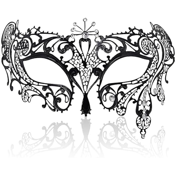 Maskerademaske til kvinder Ultralet Metalmaske Skinnende Metal Fest