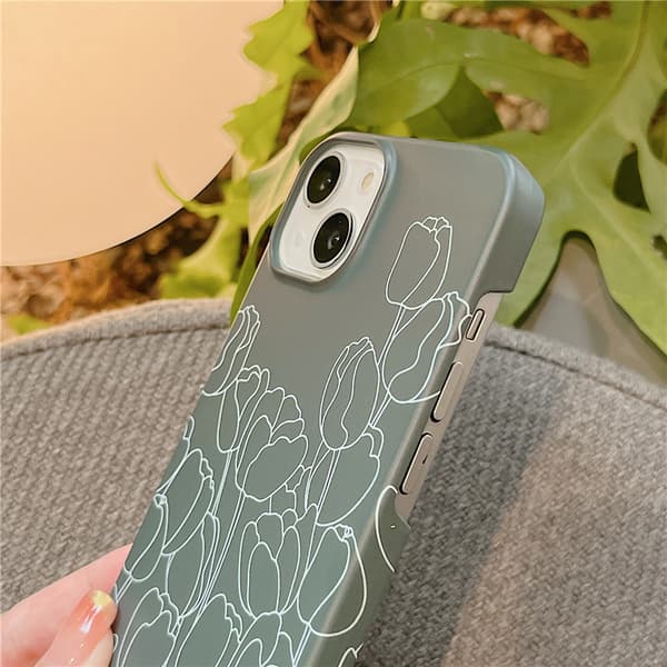 2 Personlige Mørkegrønne Blomster iPhone13PROMAX Mobi-covers