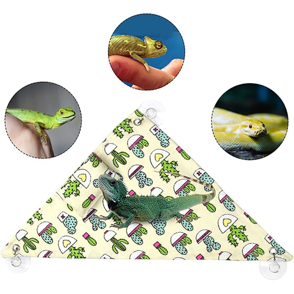 2 stycken ödla reptilhängmatta med mjuk kudde och sugkopp