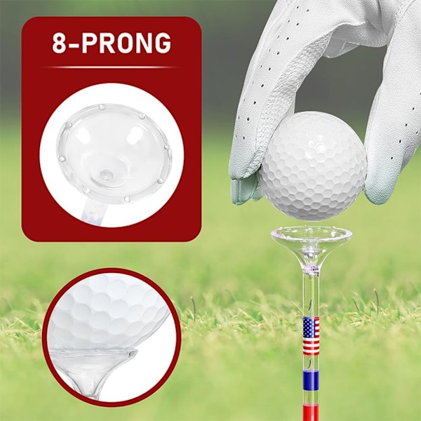 50 stk golf tees uknuselige, gjennomsiktige plast golf tees gjenbrukbare antislip stor kopp golf tee henger reduserer friksjon a