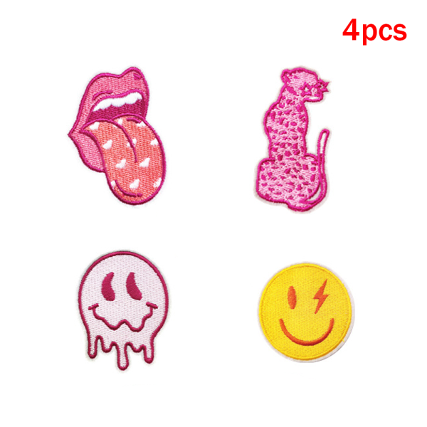 4st rosa tygklistermärken, djurtecknade söta anime-klistermärken, kap