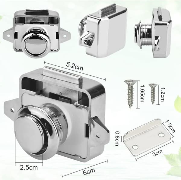 2-delad lås trycklås möbelås campingbilås metallås knapplås lådfacklås trycklås möbelås möbel