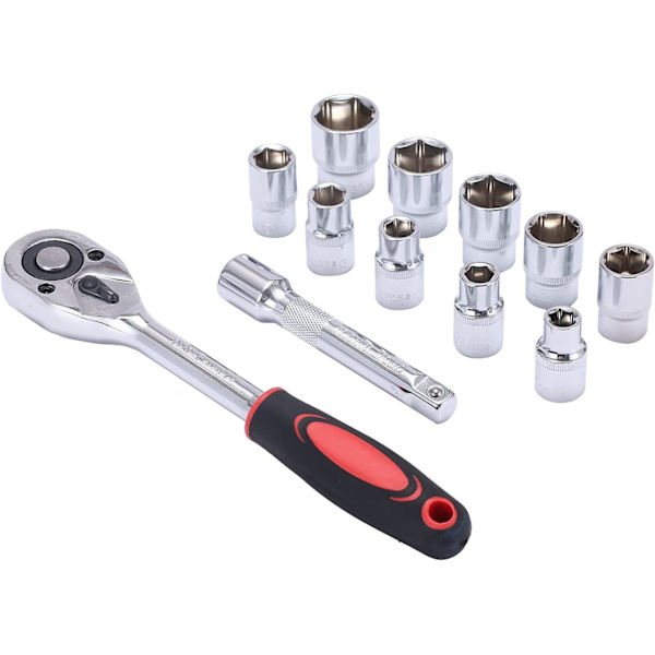 12-delad 1/2\" hylsesats, 8-24mm metrisk med 24-tandad snabb