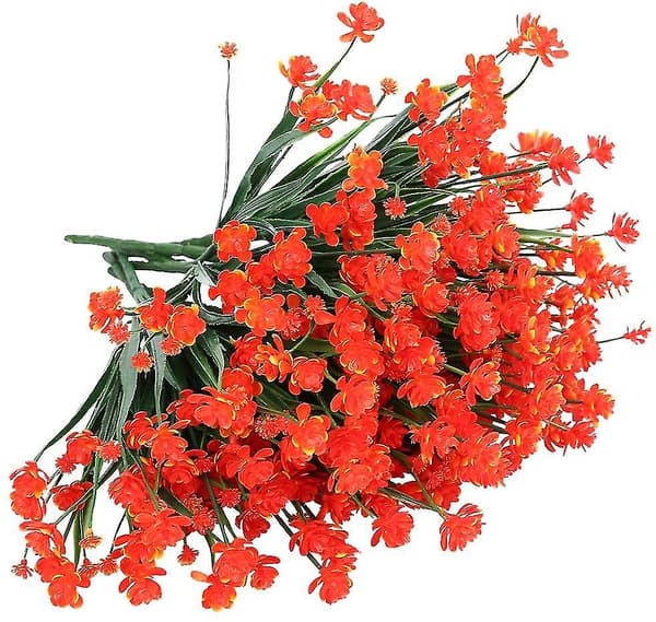 8 Bundter Kunstige Udendørs Blomsterbuske UV-Resistente Pla