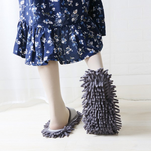 Mikrofiber Mop-Tøfler - Canvas Chenille Mopping Støv Tøfler M
